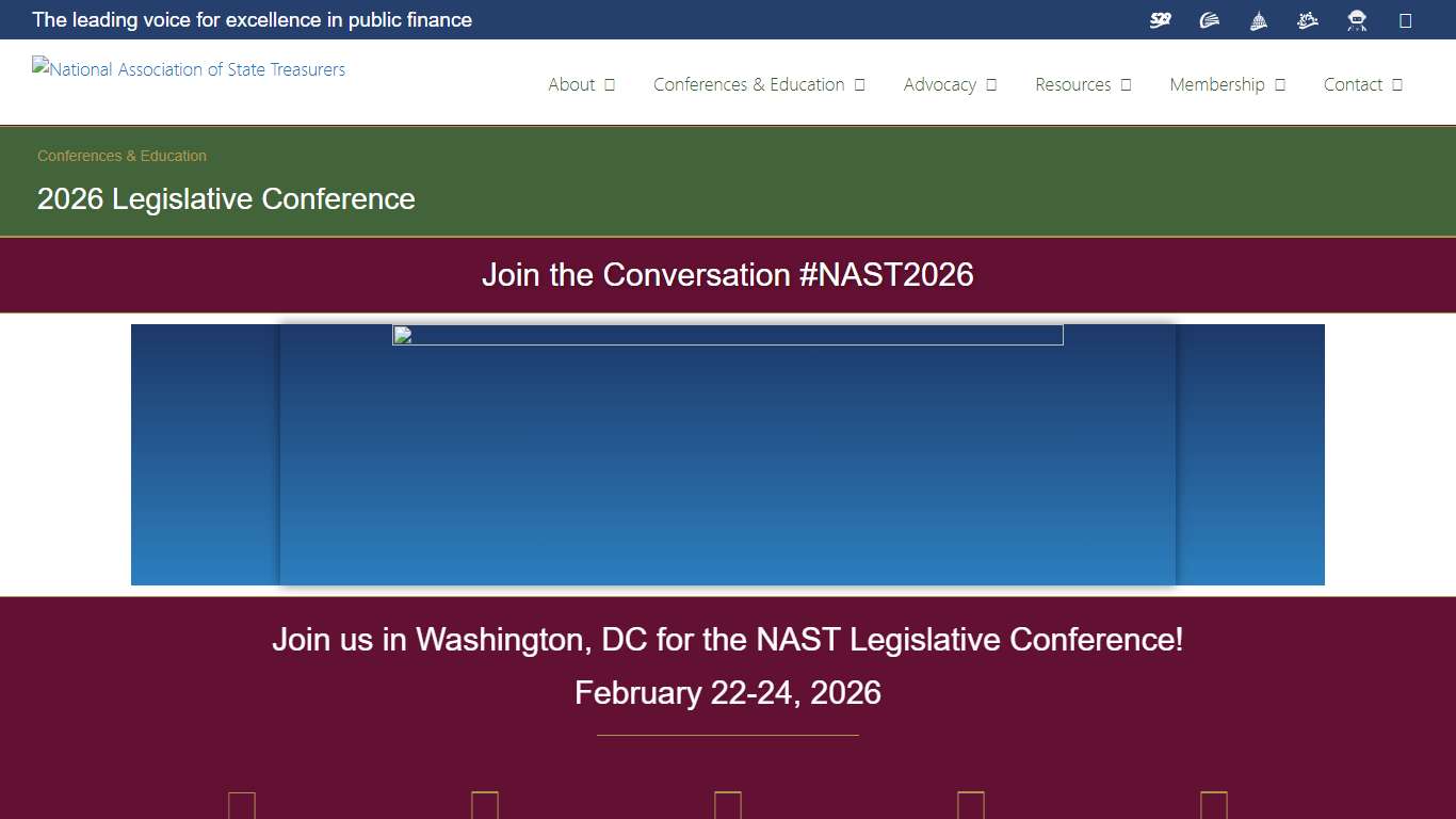 2026 Legislative Conference - National Association of State Treasurers (NAST)